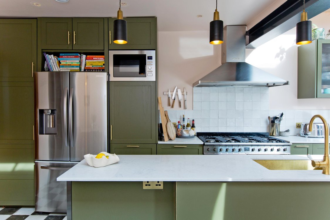 Kitchen island and stove