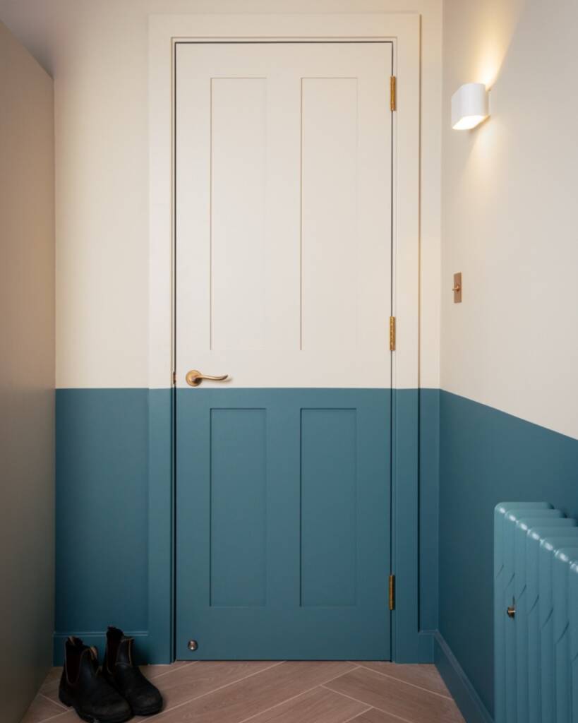 two tone colour door as part of a split colour home interior