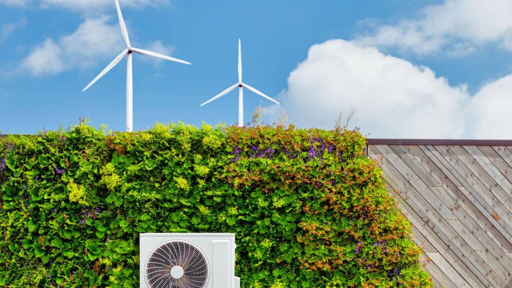 Air Source Heat Pump with Wind Turbines